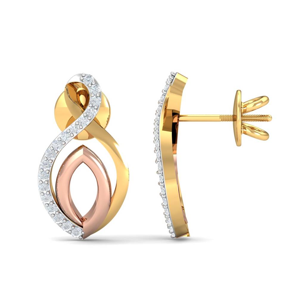 KuberBox 18K Yellow Gold Afia Stud Earrings