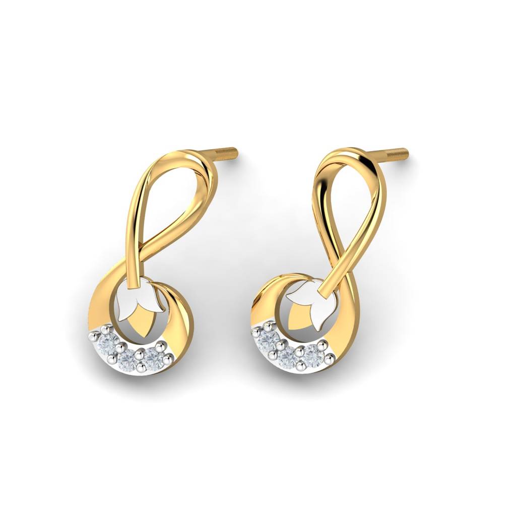 KuberBox 18K Yellow Gold Aamina Blossom Earrings