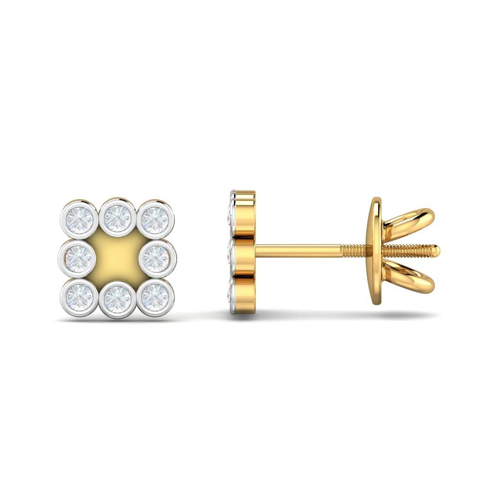 KuberBox 18K Yellow Gold Laura Enamel Earrings