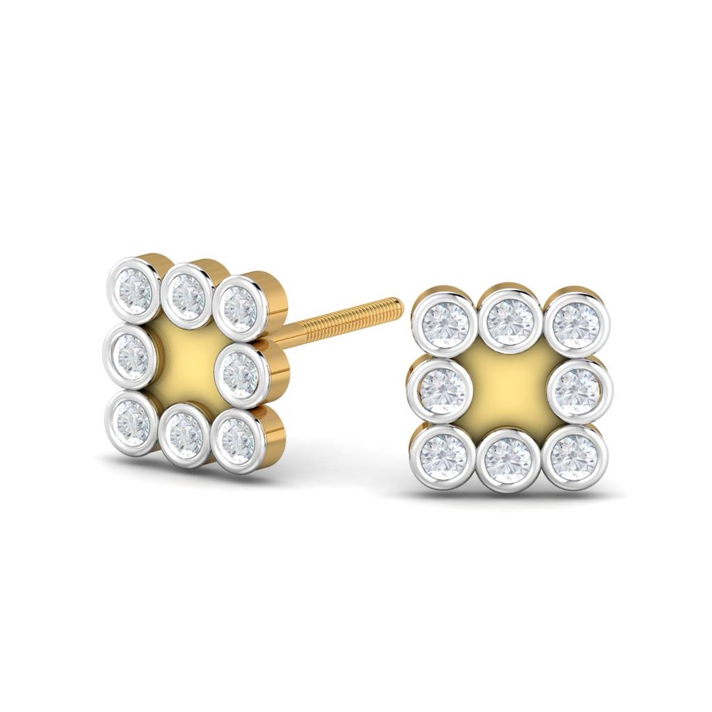 KuberBox 18K Yellow Gold Laura Enamel Earrings