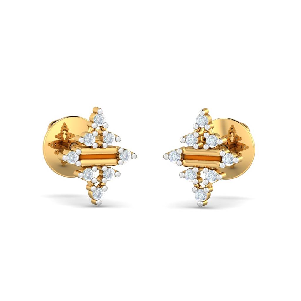 KuberBox 18K Yellow Gold Desire Enamel Earrings