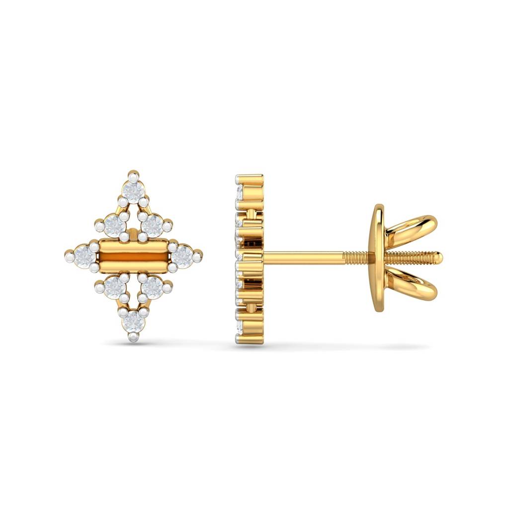 KuberBox 18K Yellow Gold Desire Enamel Earrings