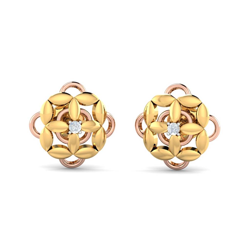 KuberBox 18K Yellow Gold Amaka Stud Earrings