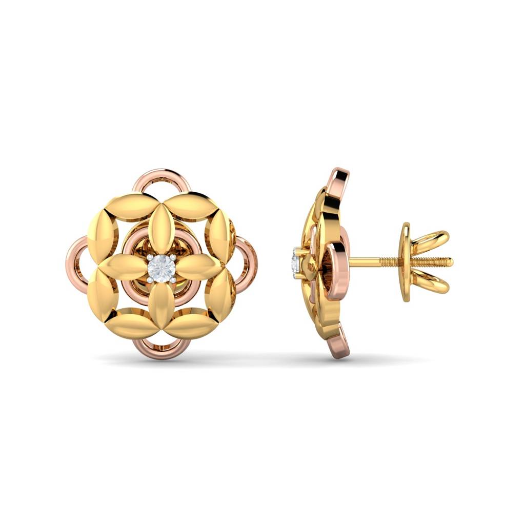 KuberBox 18K Yellow Gold Amaka Stud Earrings