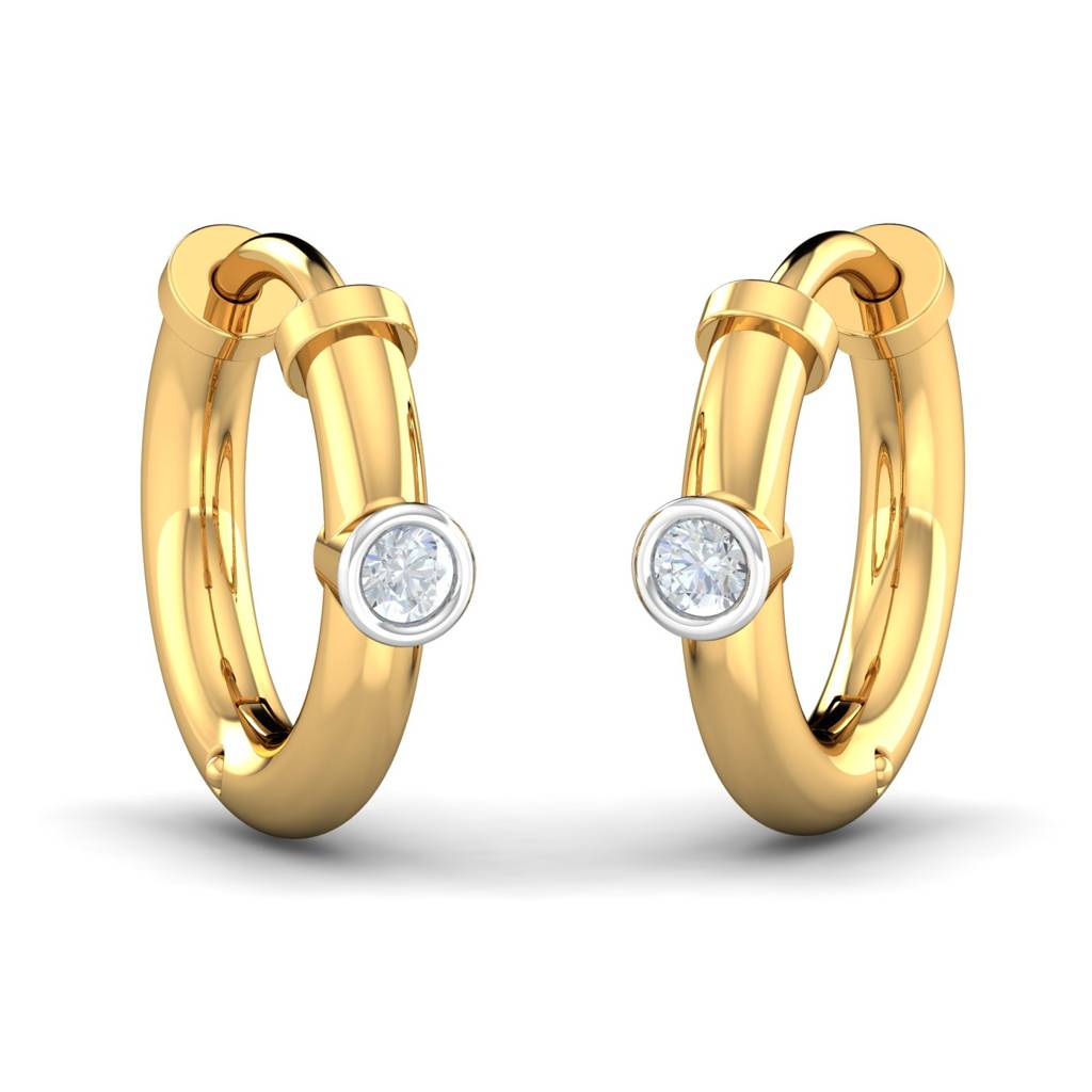 KuberBox 18K Yellow Gold Akilah Diamond Hoops