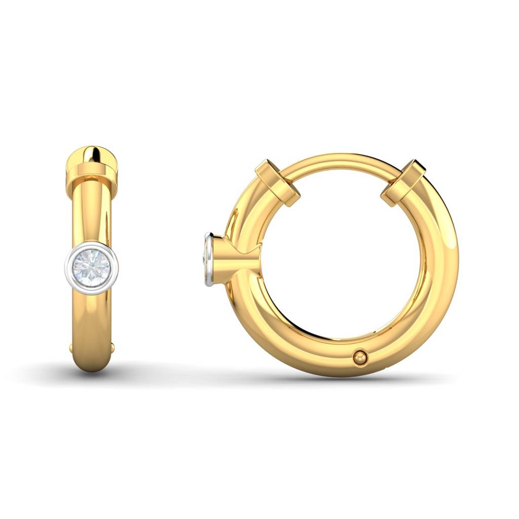 KuberBox 18K Yellow Gold Akilah Diamond Hoops