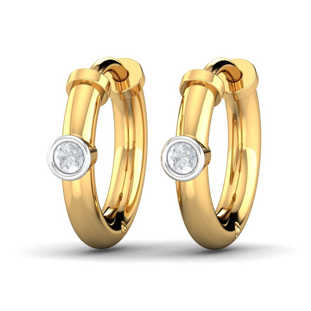 KuberBox 18K Yellow Gold Akilah Diamond Hoops