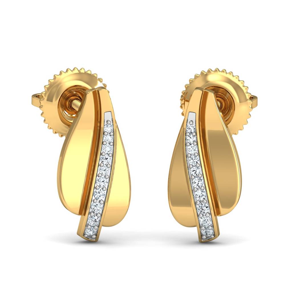 KuberBox 18K Yellow Gold Dilac Stud Earrings