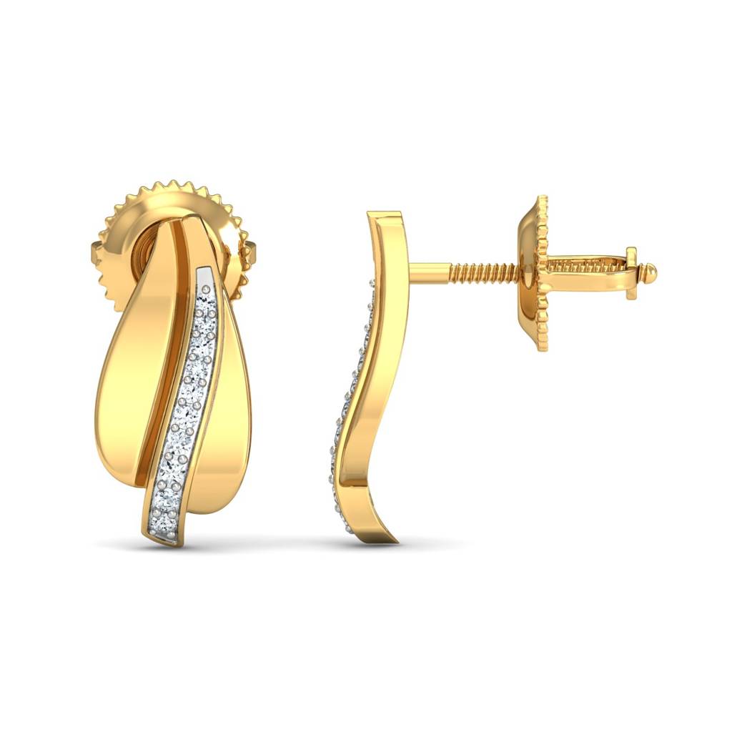 KuberBox 18K Yellow Gold Dilac Stud Earrings