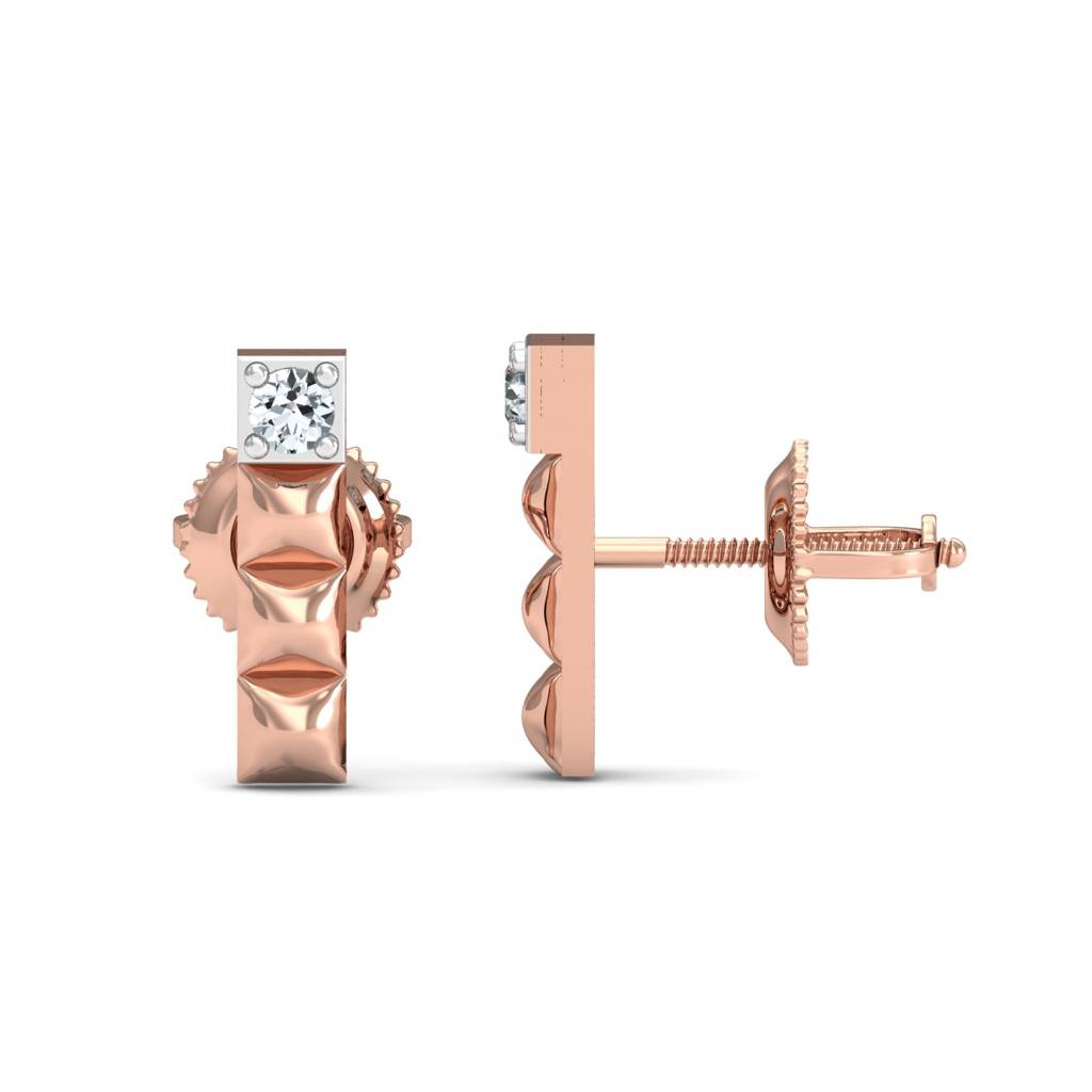 KuberBox 18K Rose Gold Chocolate Bar Earrings