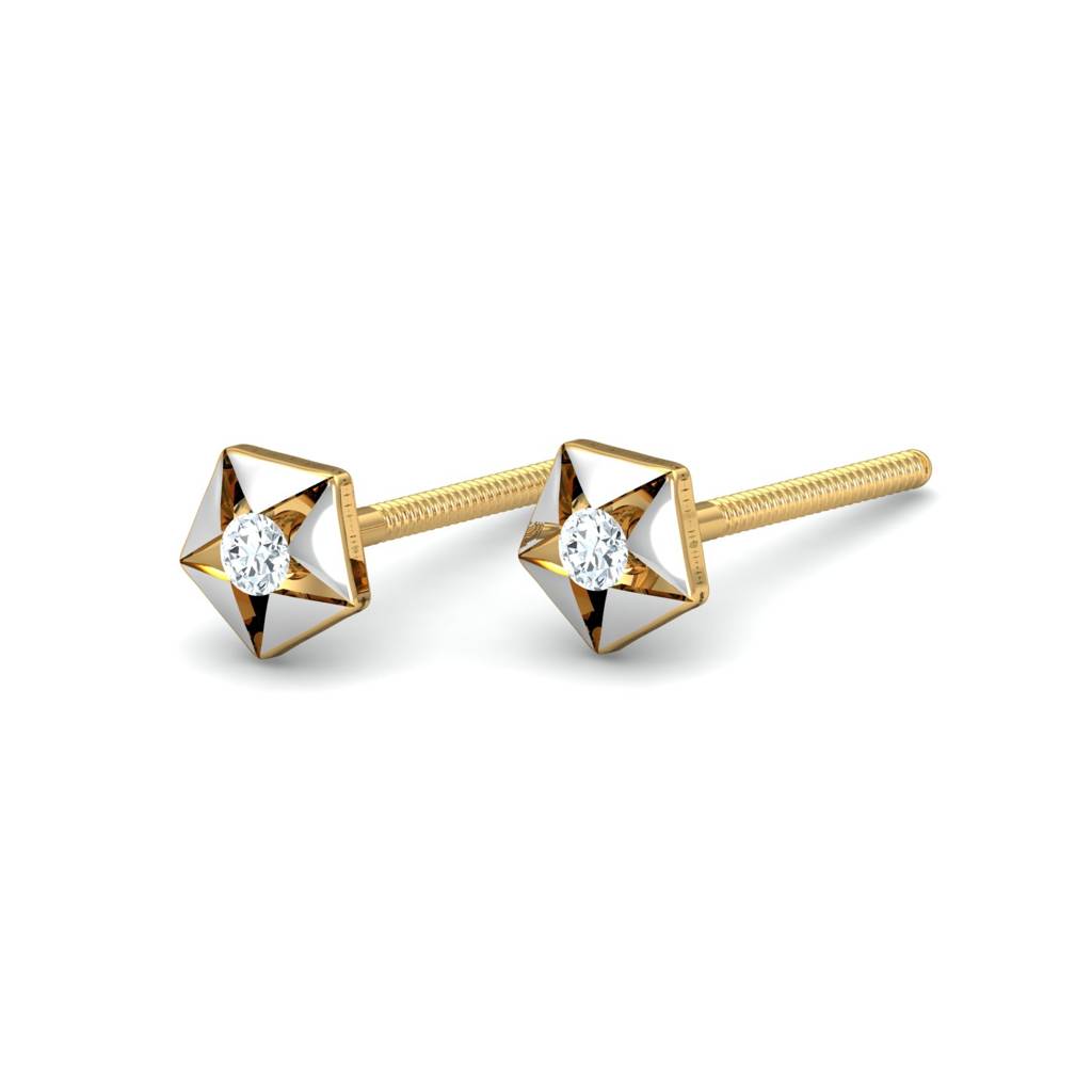 KuberBox 18K Yellow Gold Luminary Earrings