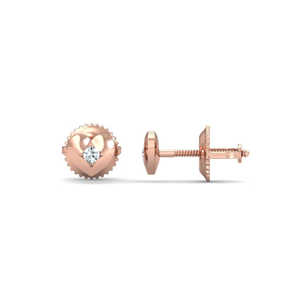 KuberBox 18K Rose Gold Trysty Stud Earrings