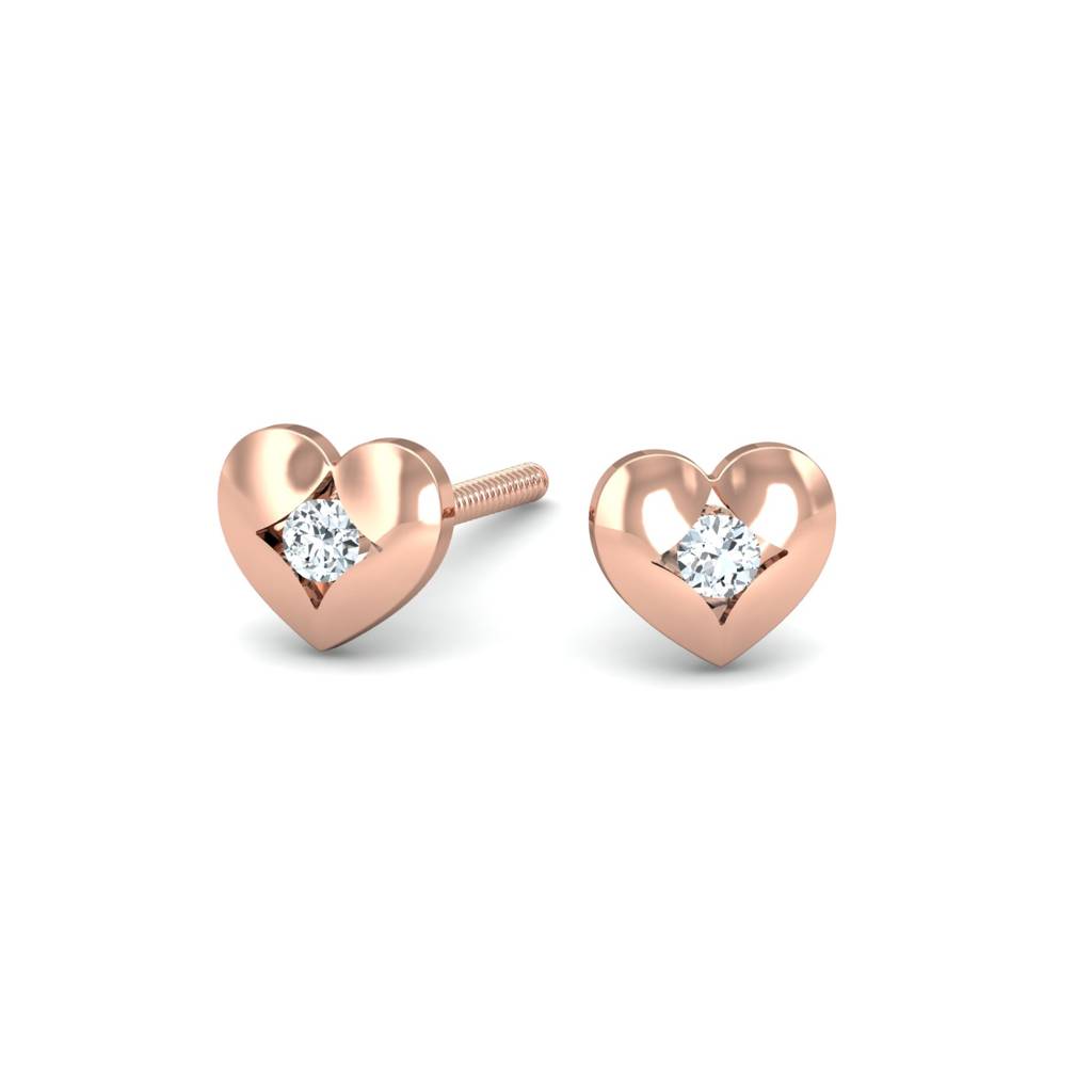 KuberBox 18K Rose Gold Trysty Stud Earrings