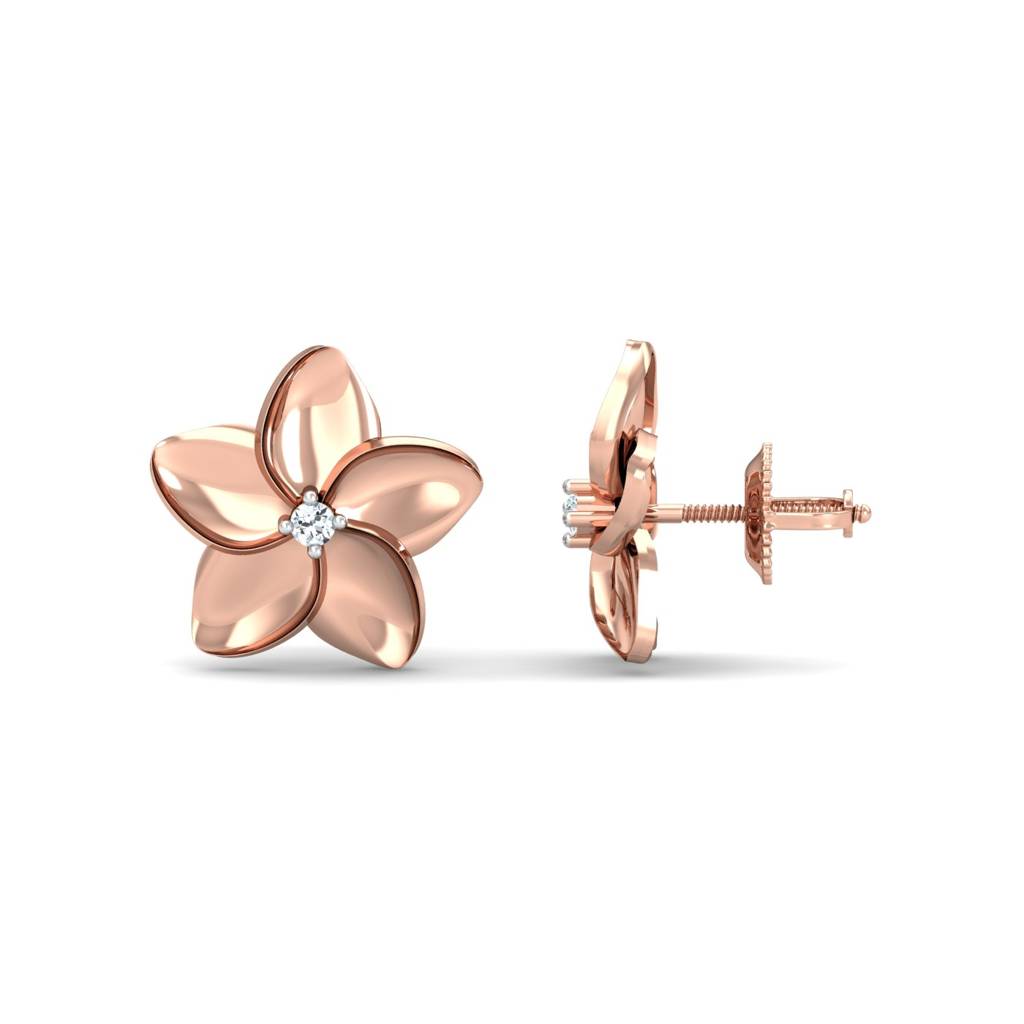 KuberBox 18K Rose Gold Ziris Stud Earrings