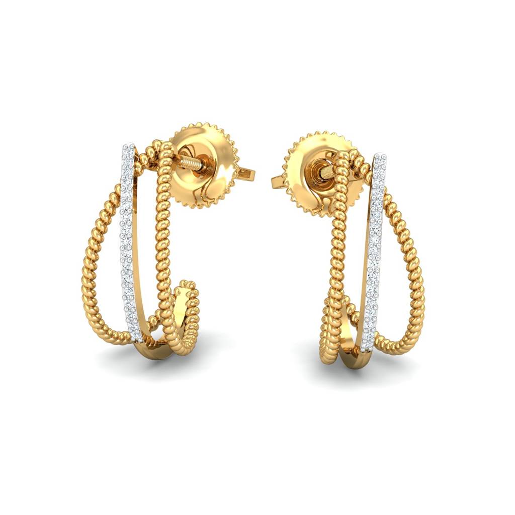 KuberBox 18K Yellow Gold Ajkati Earrings