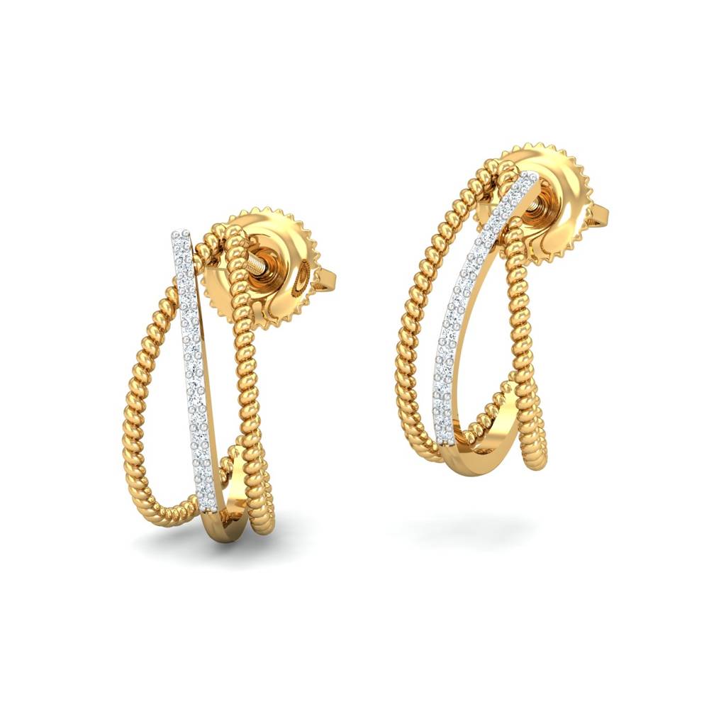 KuberBox 18K Yellow Gold Ajkati Earrings