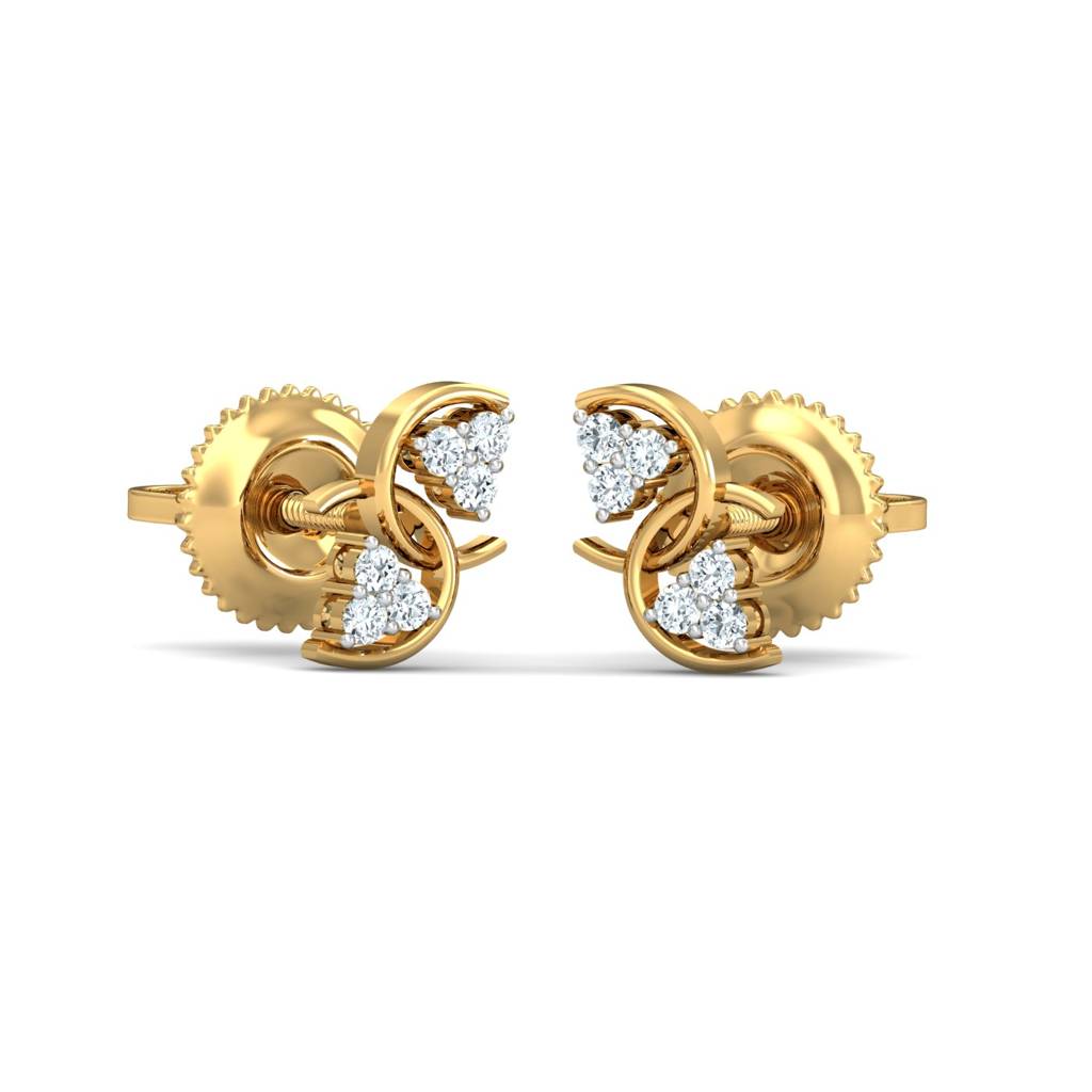 KuberBox 18K Yellow Gold Anvayin Stud Earrings