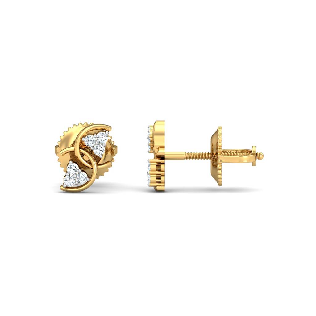 KuberBox 18K Yellow Gold Anvayin Stud Earrings