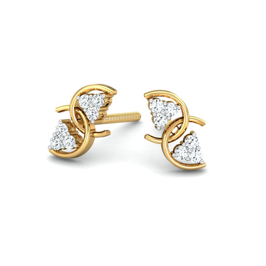 KuberBox 18K Yellow Gold Anvayin Stud Earrings