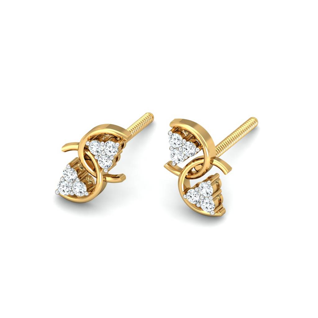 KuberBox 18K Yellow Gold Anvayin Stud Earrings