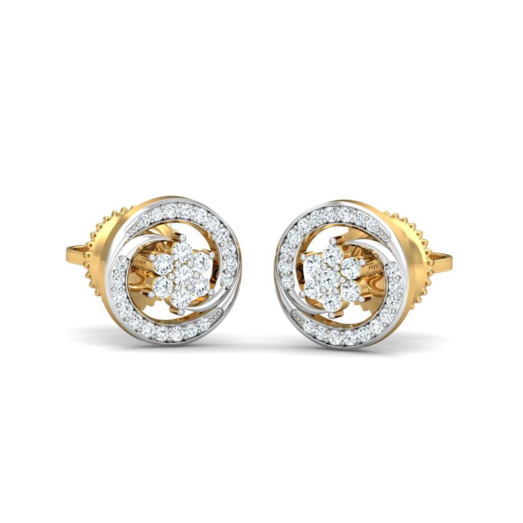 KuberBox 18K Yellow Gold Vartul Stud Earrings