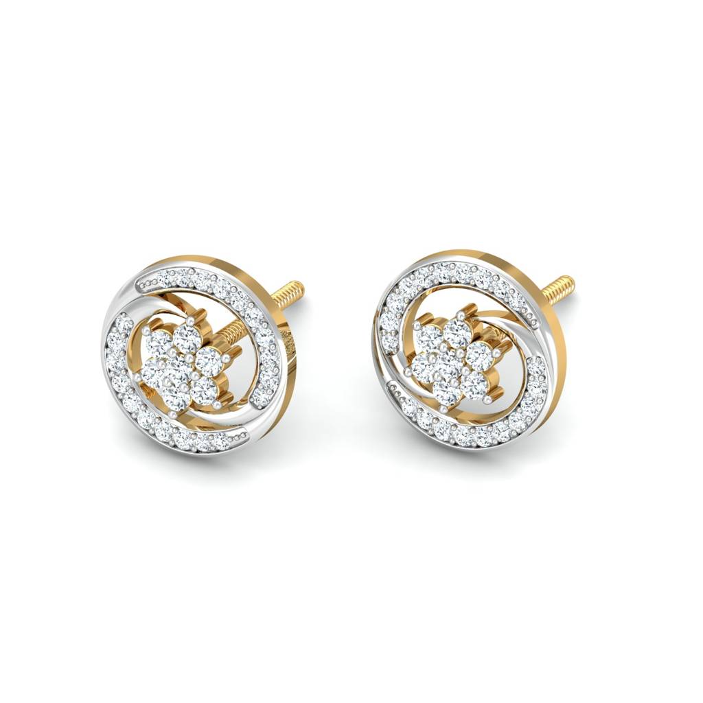 KuberBox 18K Yellow Gold Vartul Stud Earrings