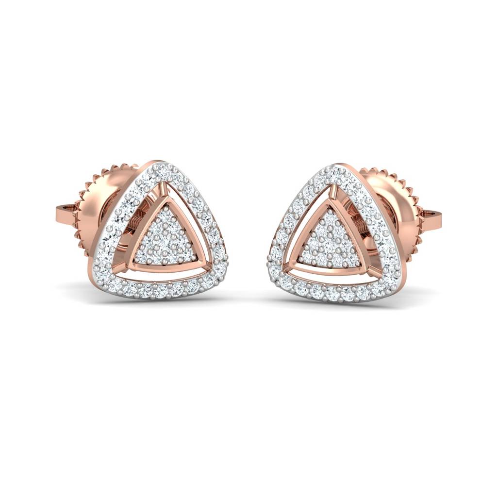 KuberBox 18K Rose Gold Tryazra Earrings