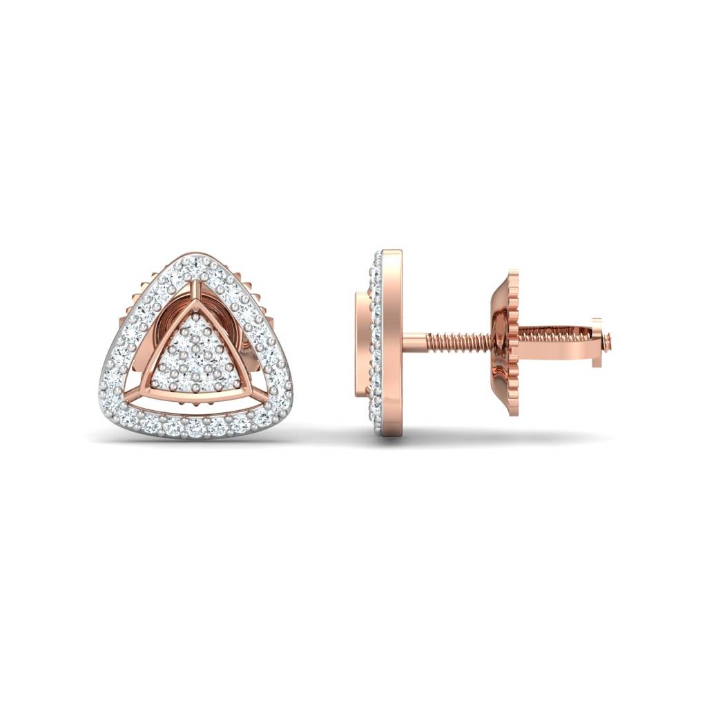 KuberBox 18K Rose Gold Tryazra Earrings