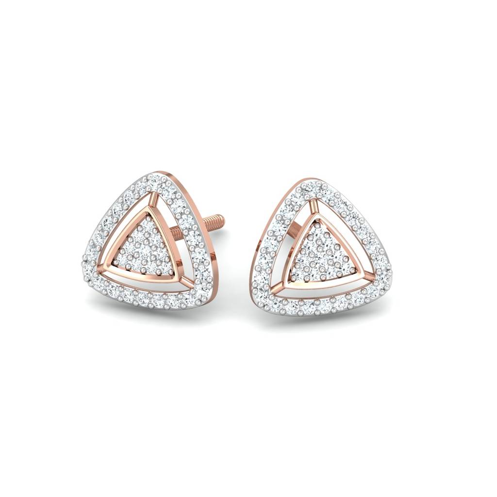 KuberBox 18K Rose Gold Tryazra Earrings