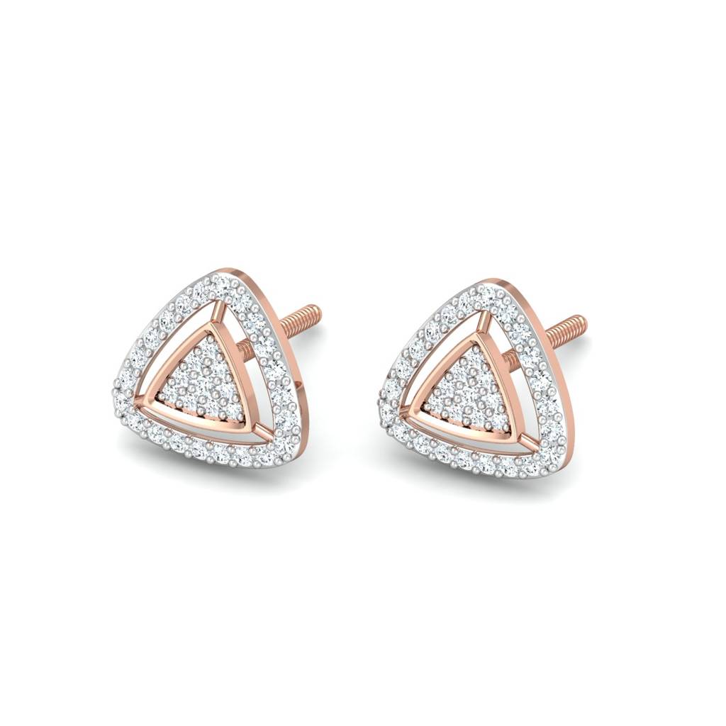 KuberBox 18K Rose Gold Tryazra Earrings