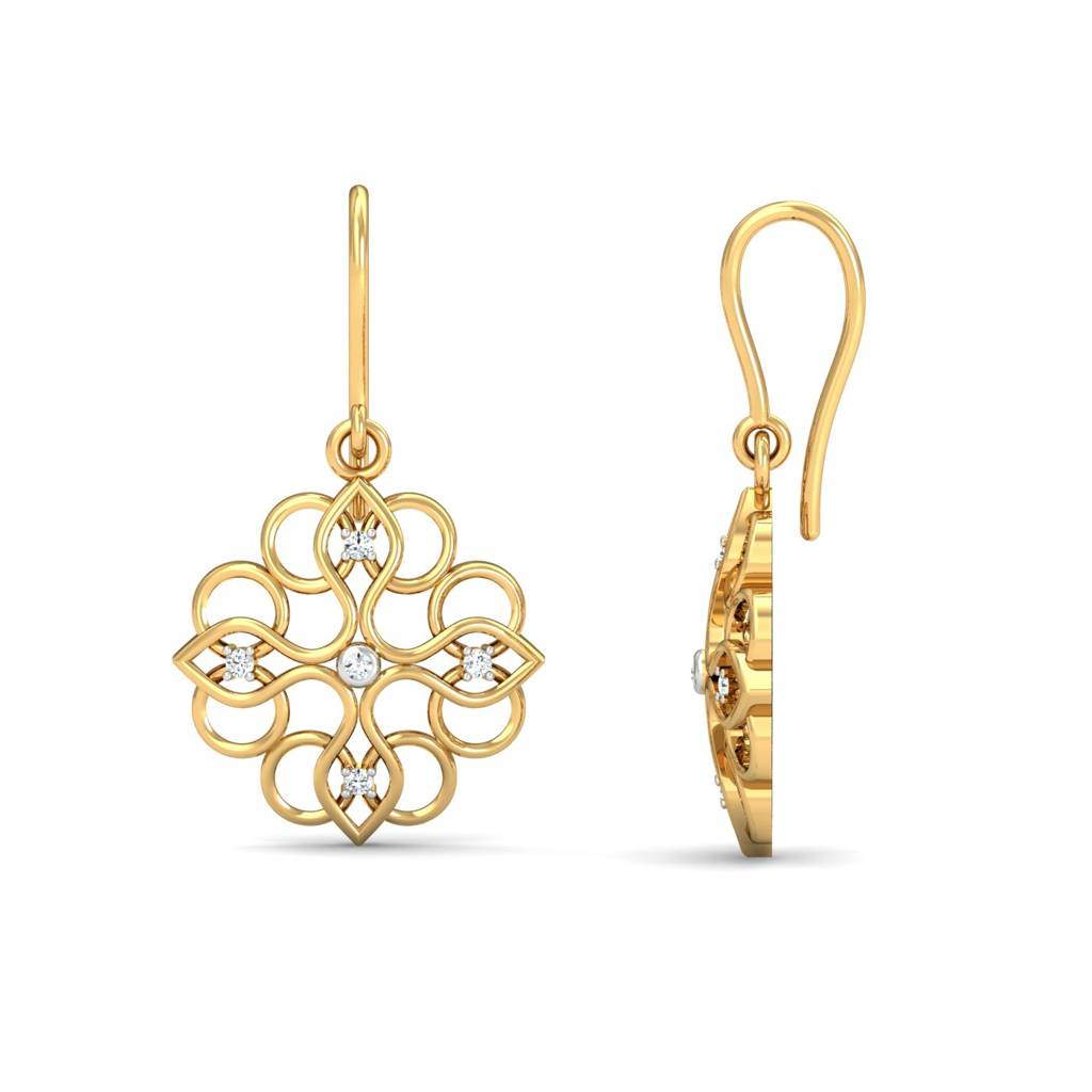 KuberBox 18K Yellow Gold Parinata Hook Earrings