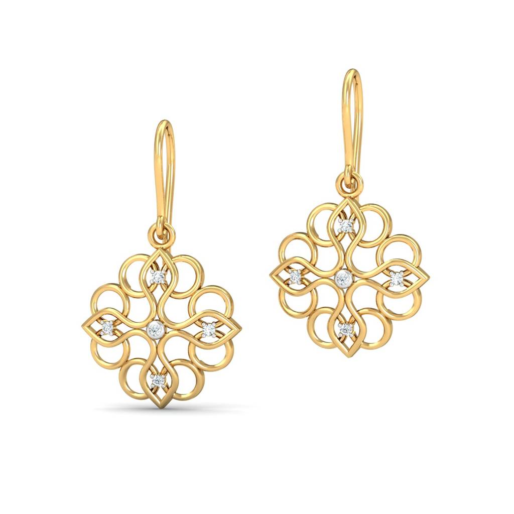 KuberBox 18K Yellow Gold Parinata Hook Earrings