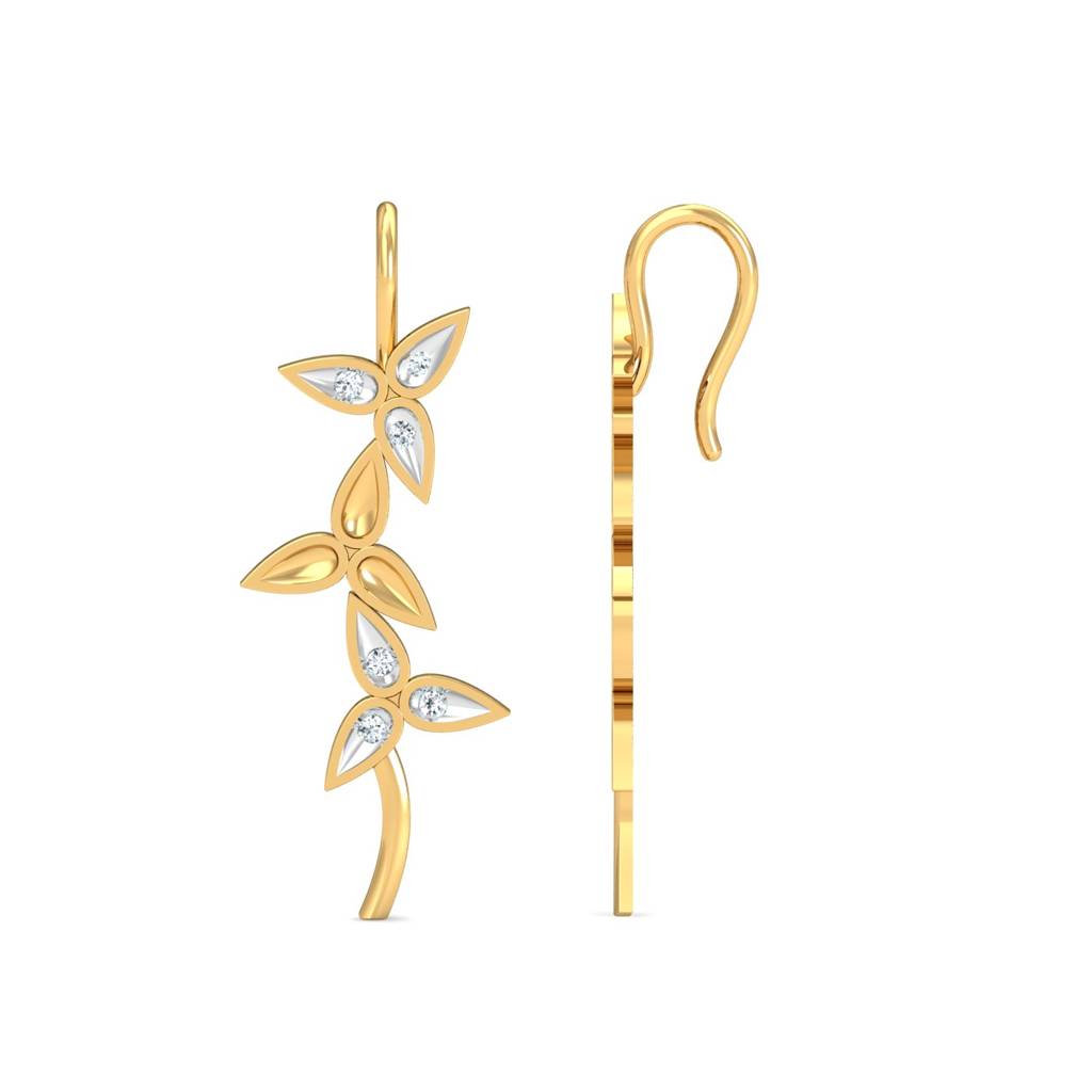 KuberBox 18K Yellow Gold Kalapi Hook Earrings