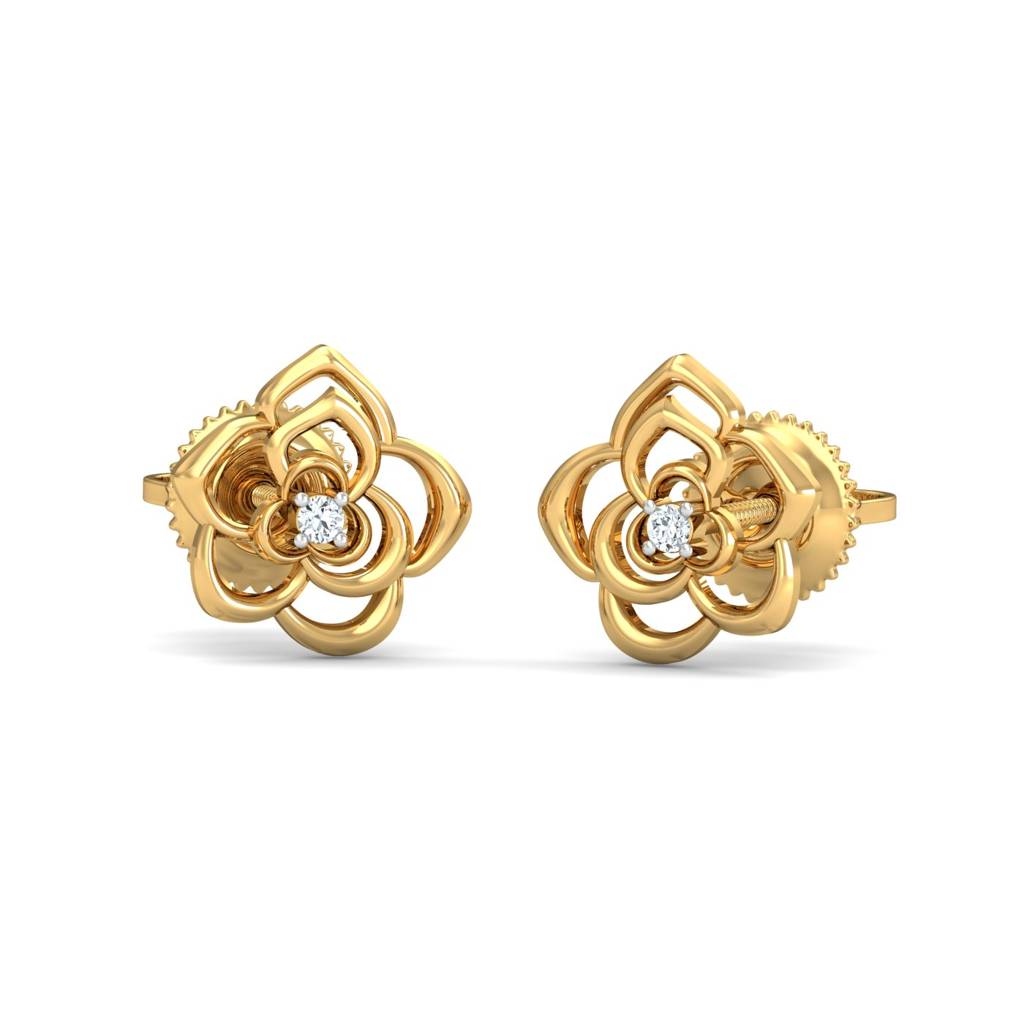 KuberBox 18K Yellow Gold Pratika Stud Earrings