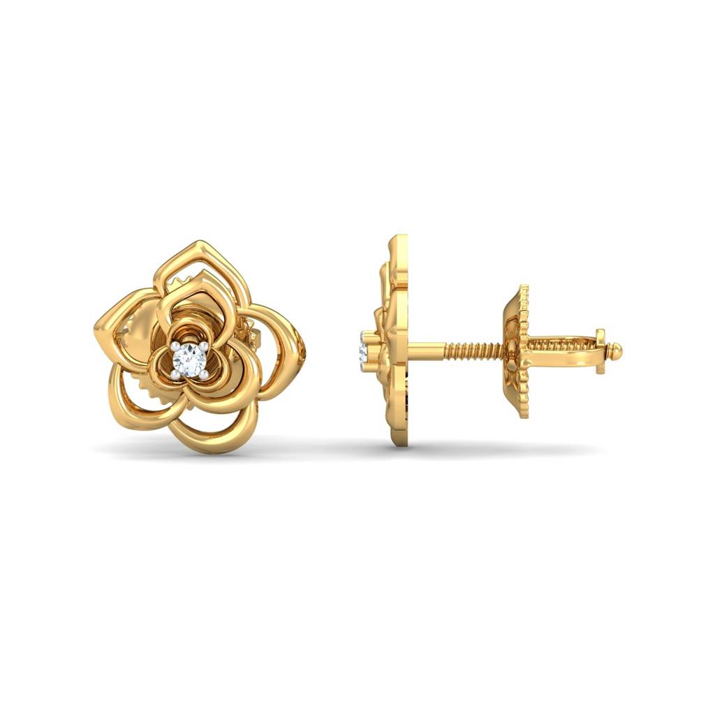 KuberBox 18K Yellow Gold Pratika Stud Earrings