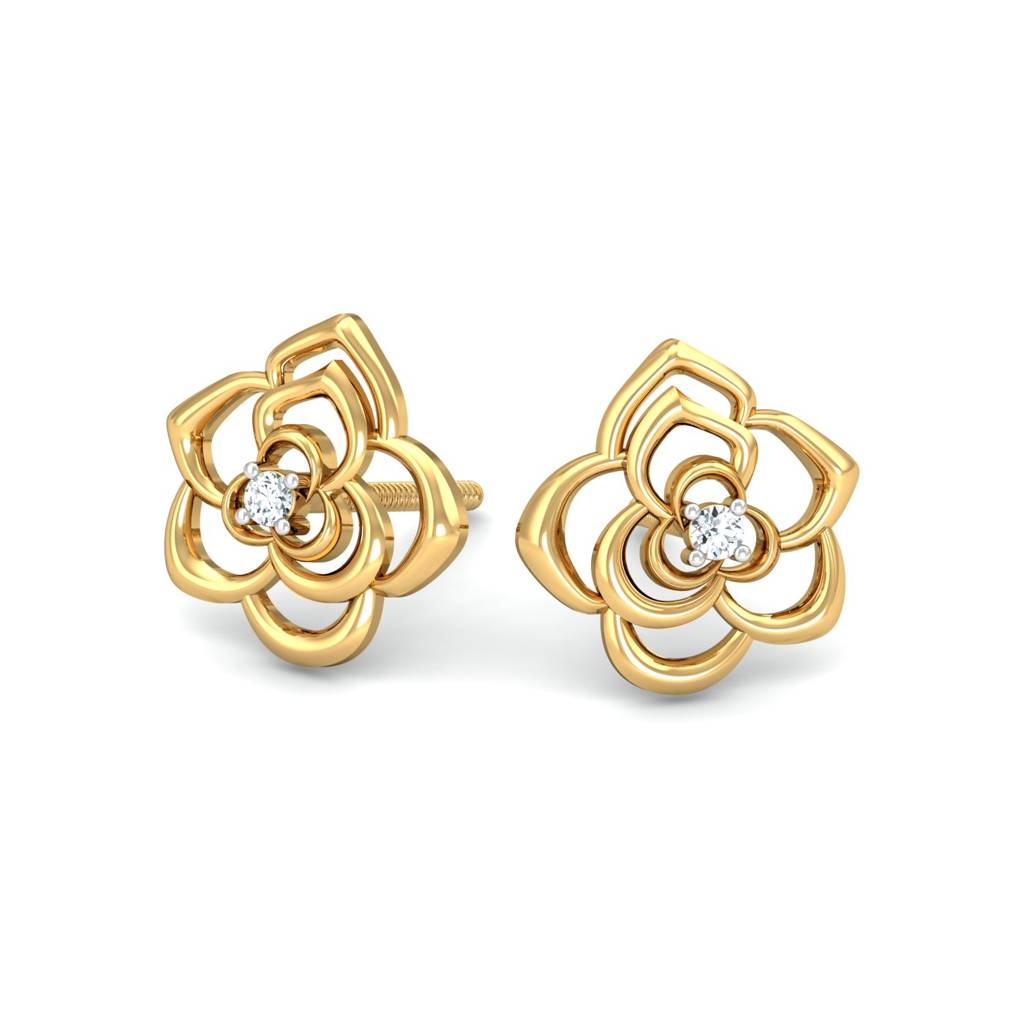 KuberBox 18K Yellow Gold Pratika Stud Earrings