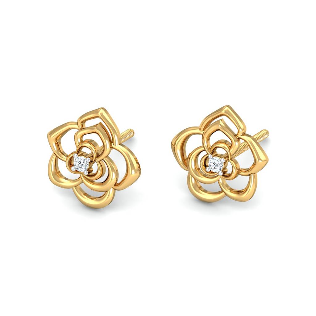 KuberBox 18K Yellow Gold Pratika Stud Earrings