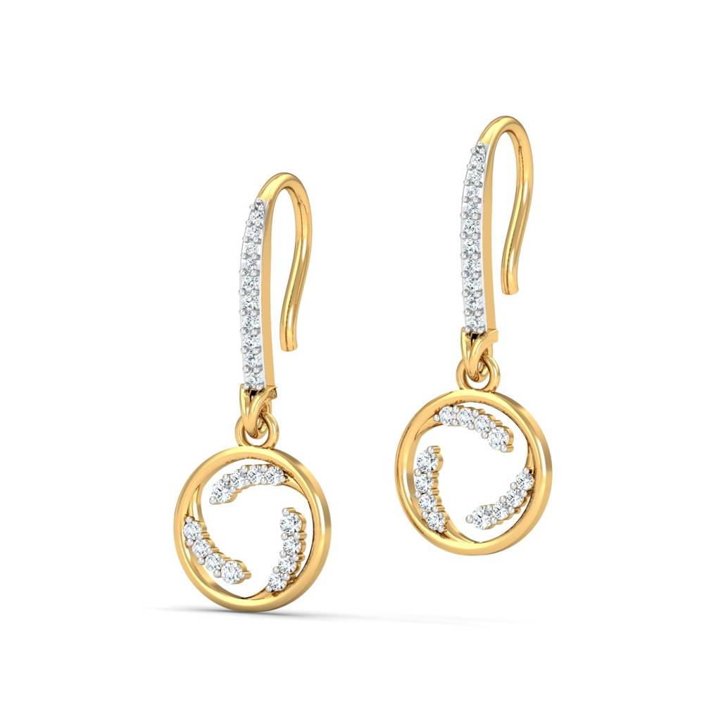 KuberBox 18K Yellow Gold Parivehsa Hook Earrings