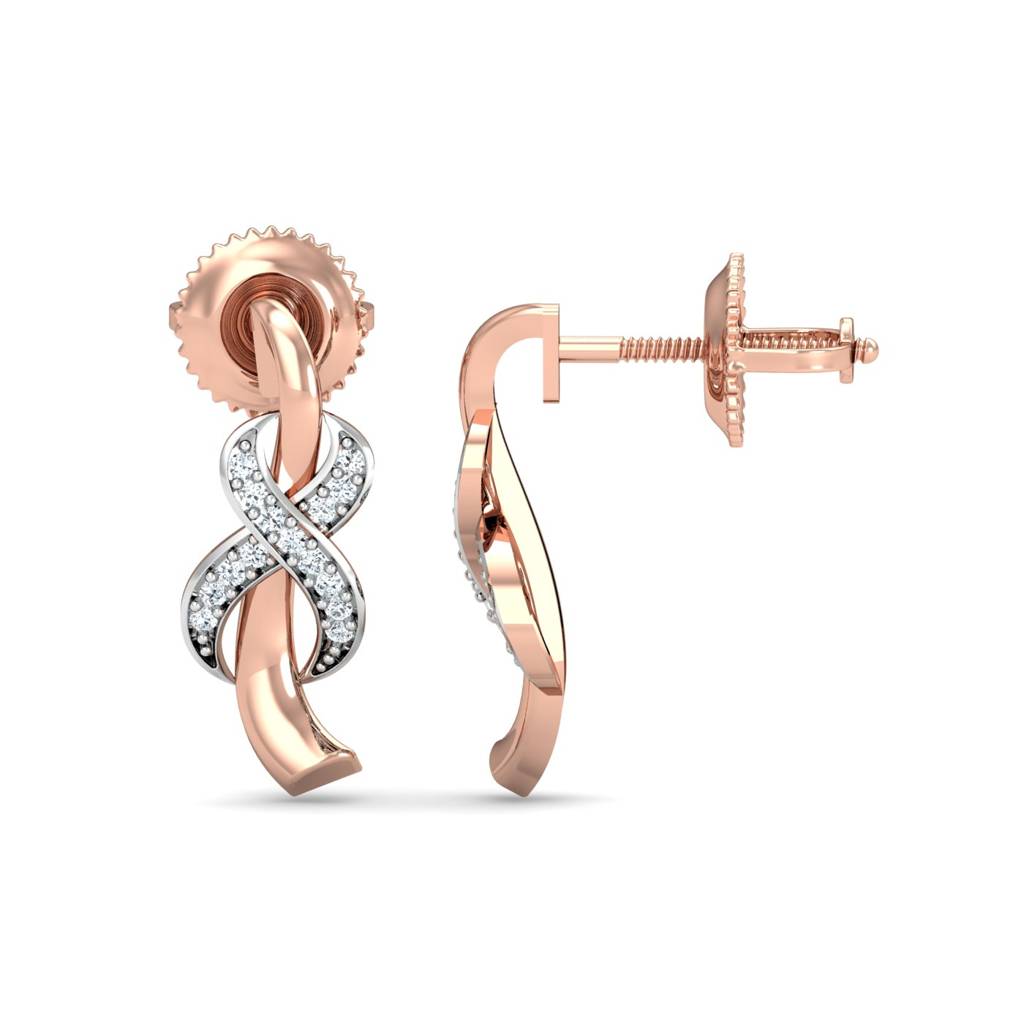 KuberBox 18K Rose Gold Aksaj Infinity Earrings