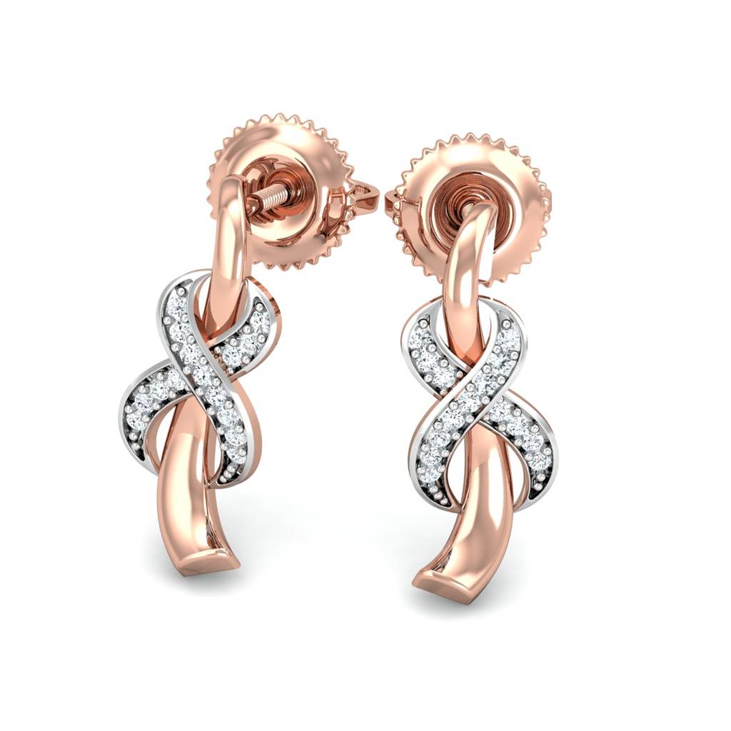 KuberBox 18K Rose Gold Aksaj Infinity Earrings