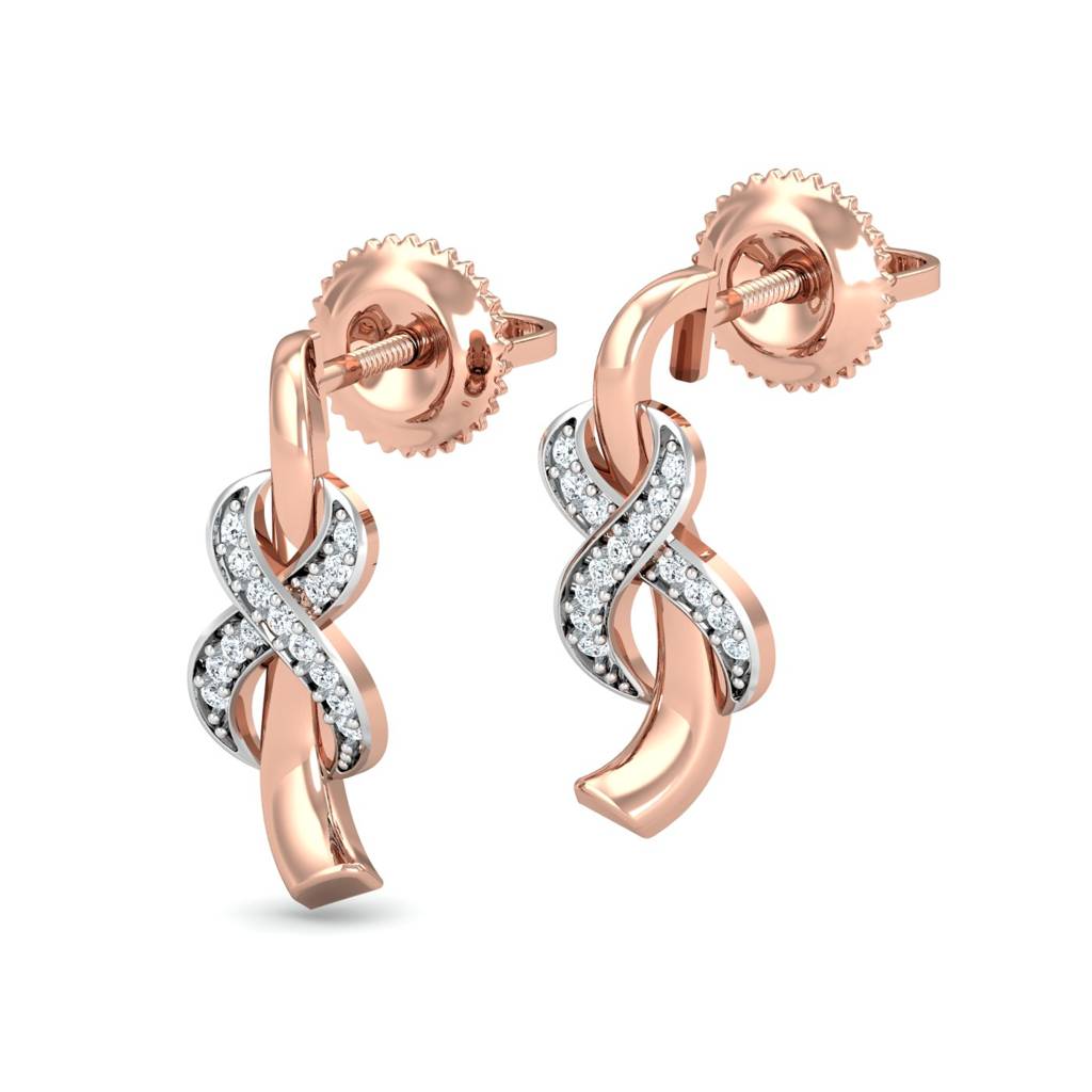 KuberBox 18K Rose Gold Aksaj Infinity Earrings