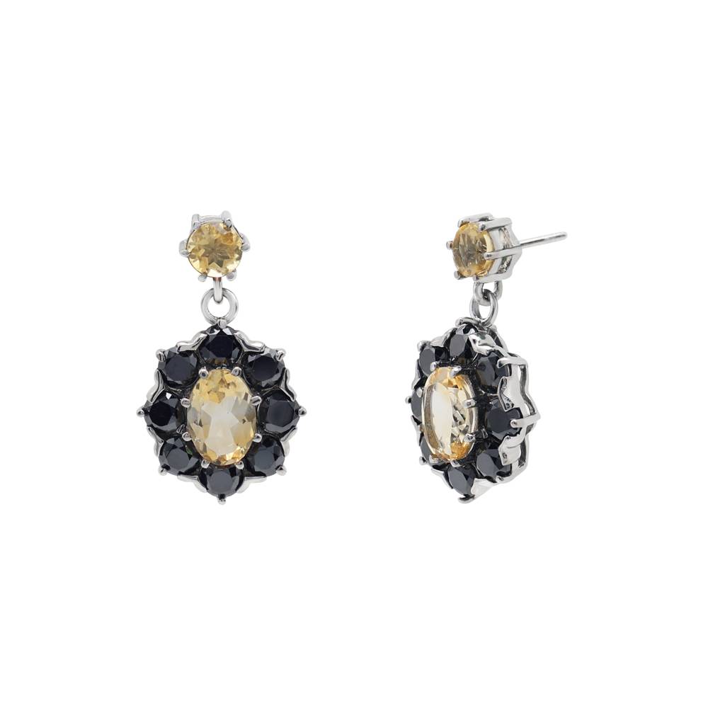 Black Spinel Earrings : E2980