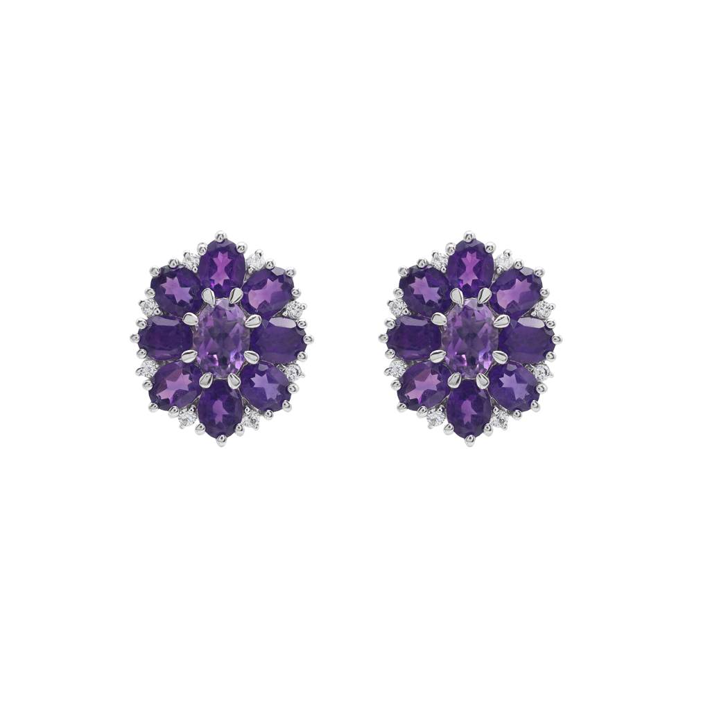 Lavender Flower Studs : E2981