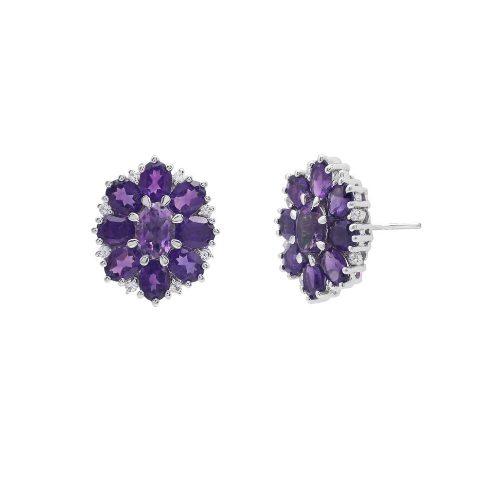 Lavender Flower Studs : E2981