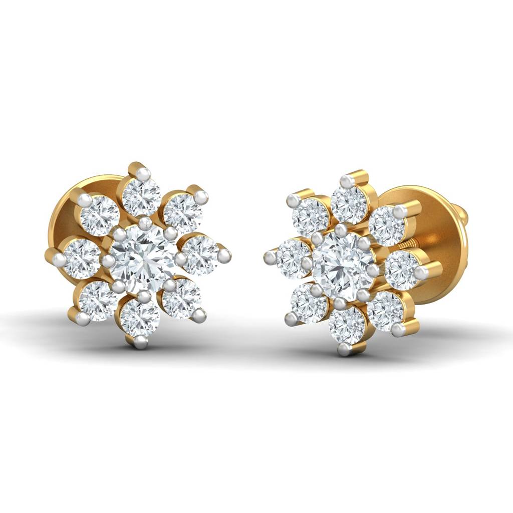 KuberBox 18K Yellow Gold Suru Stud Earrings