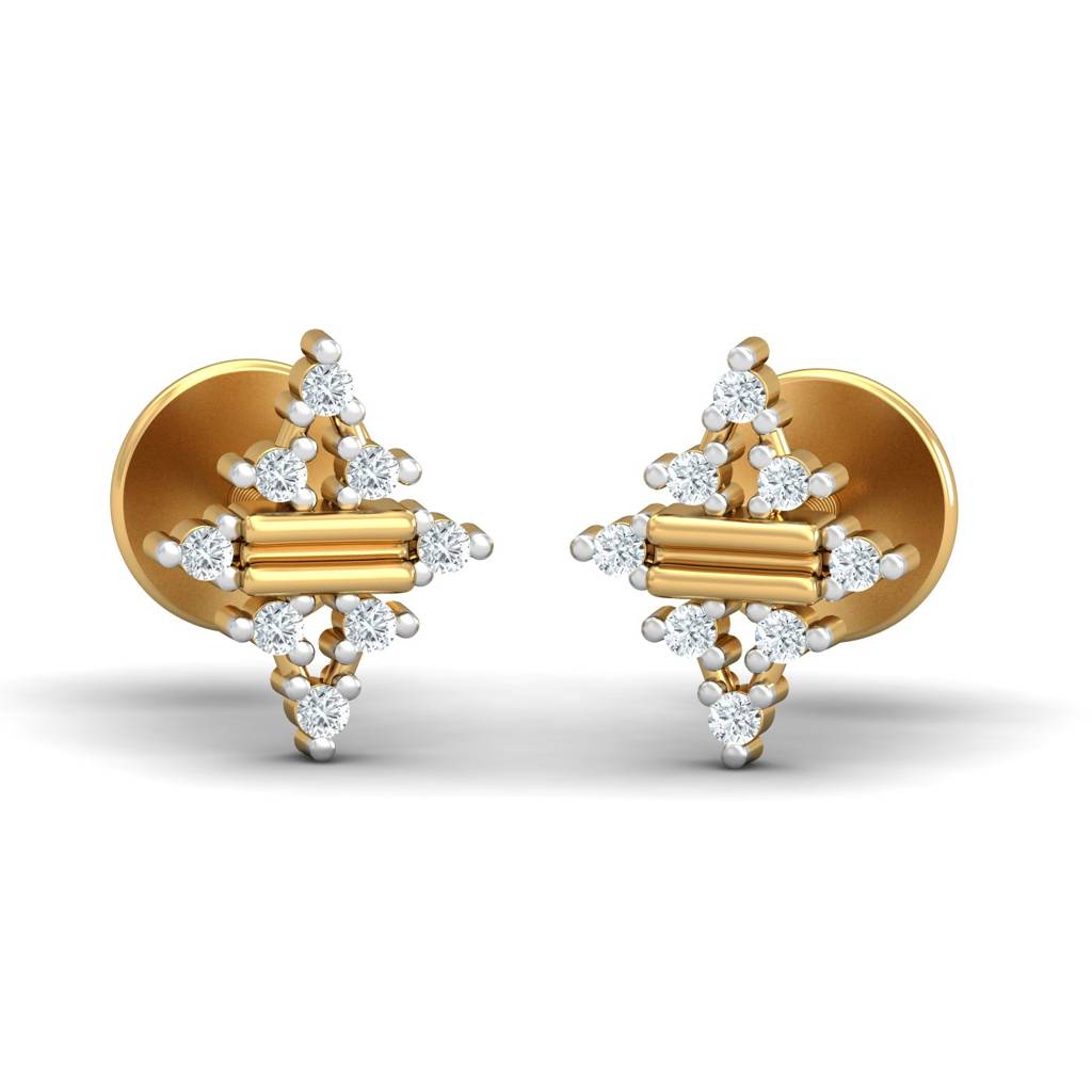 KuberBox 18K Yellow Gold Desire Stud Earrings