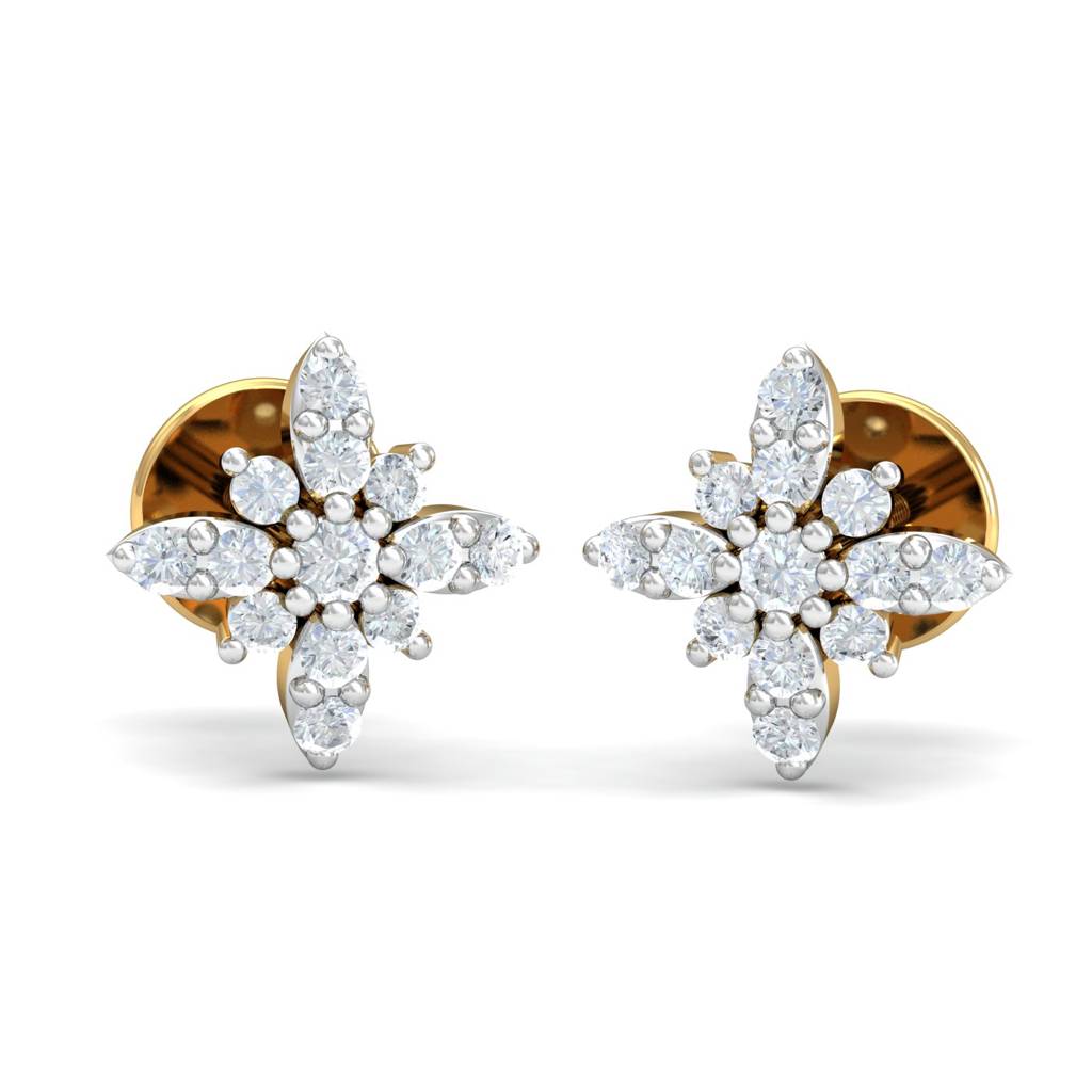 KuberBox 18K Yellow Gold Sreeja Stud Earrings