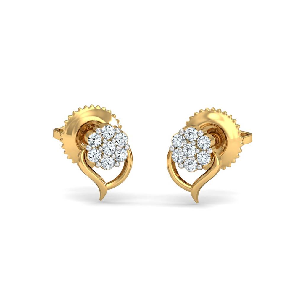 KuberBox 18K Yellow Gold Rima Cluster Earrings