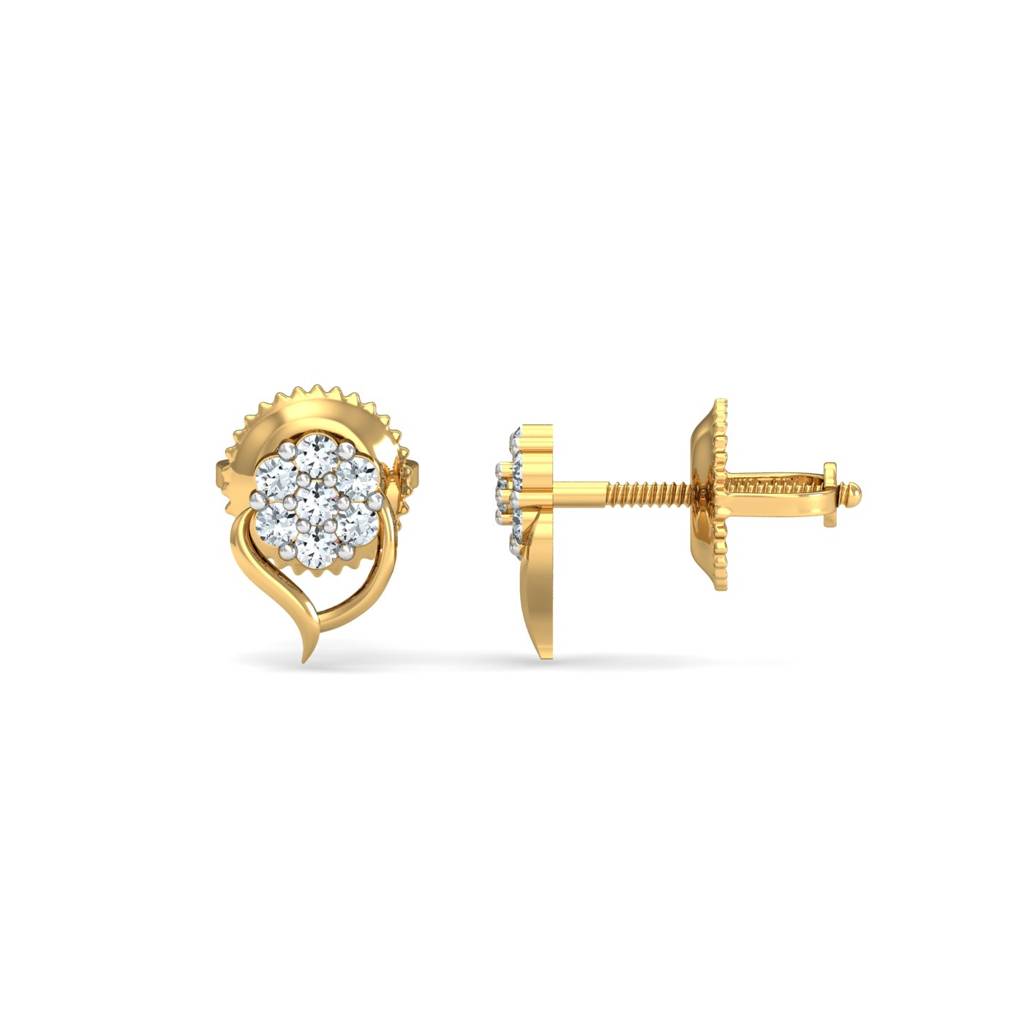 KuberBox 18K Yellow Gold Rima Cluster Earrings