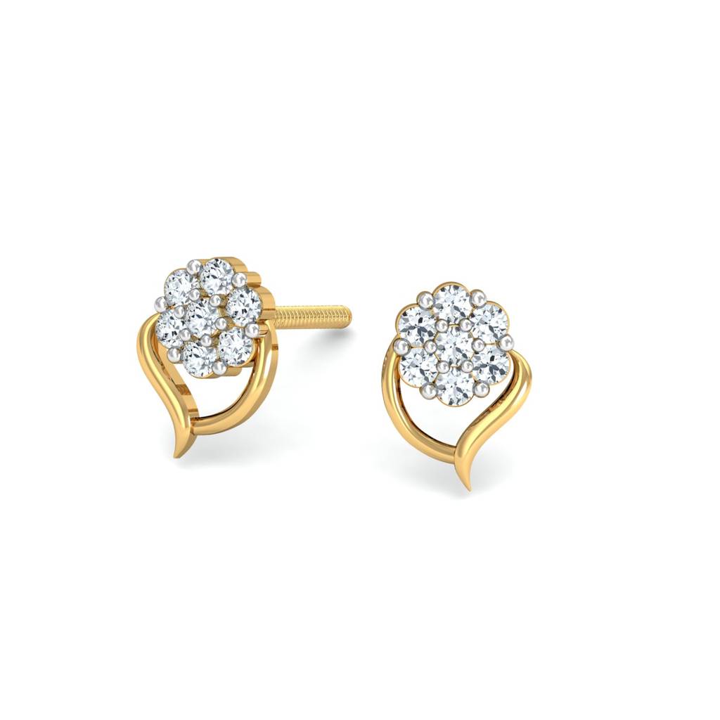 KuberBox 18K Yellow Gold Rima Cluster Earrings